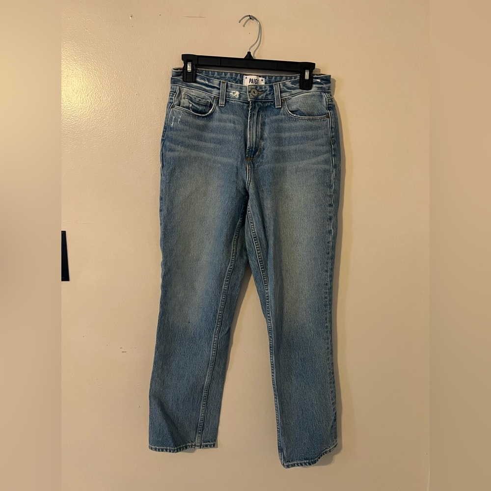 PAIGE Women's Light Blue Straight Leg Jeans